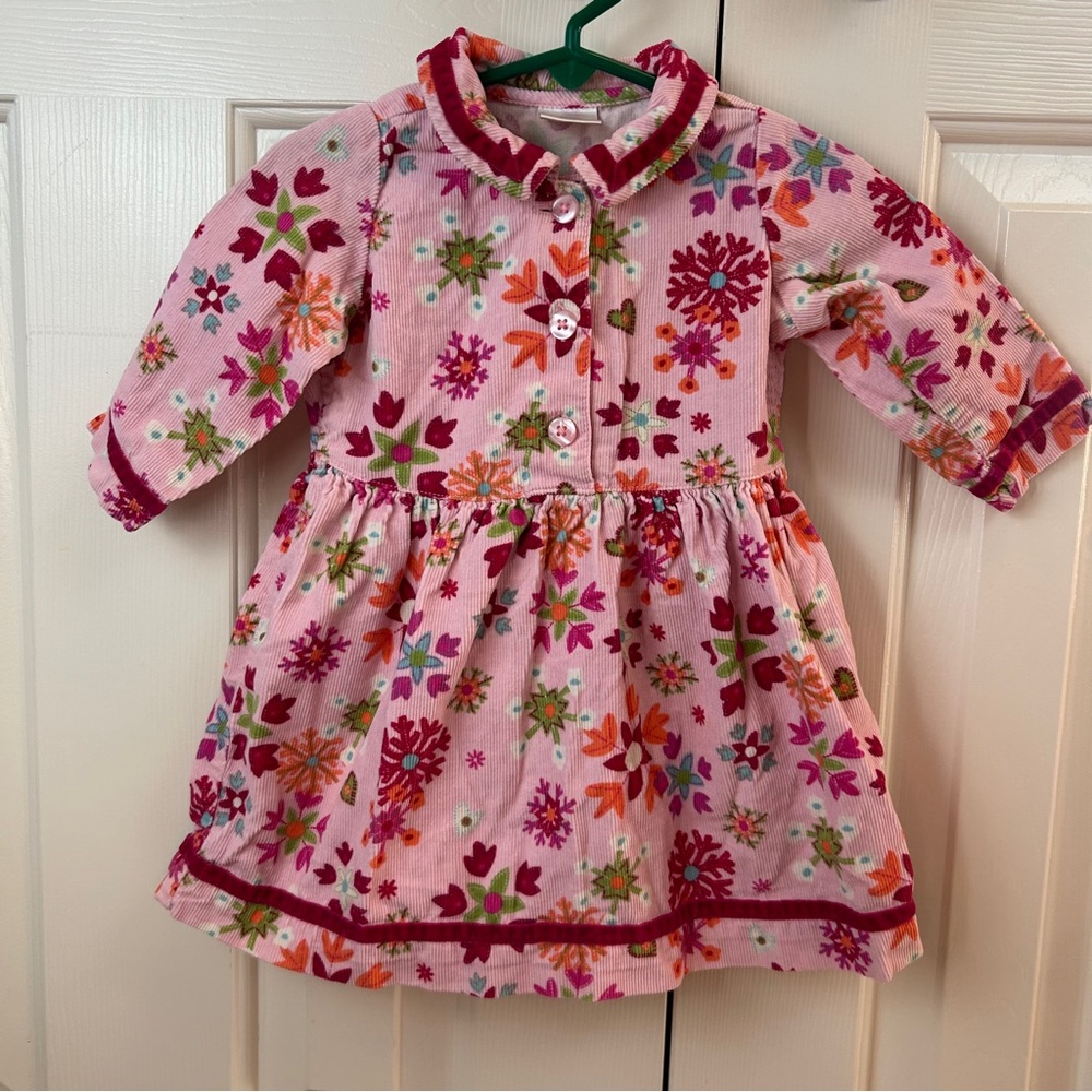 Vintage Y2K Hanna Andersson Corduroy Floral Dress